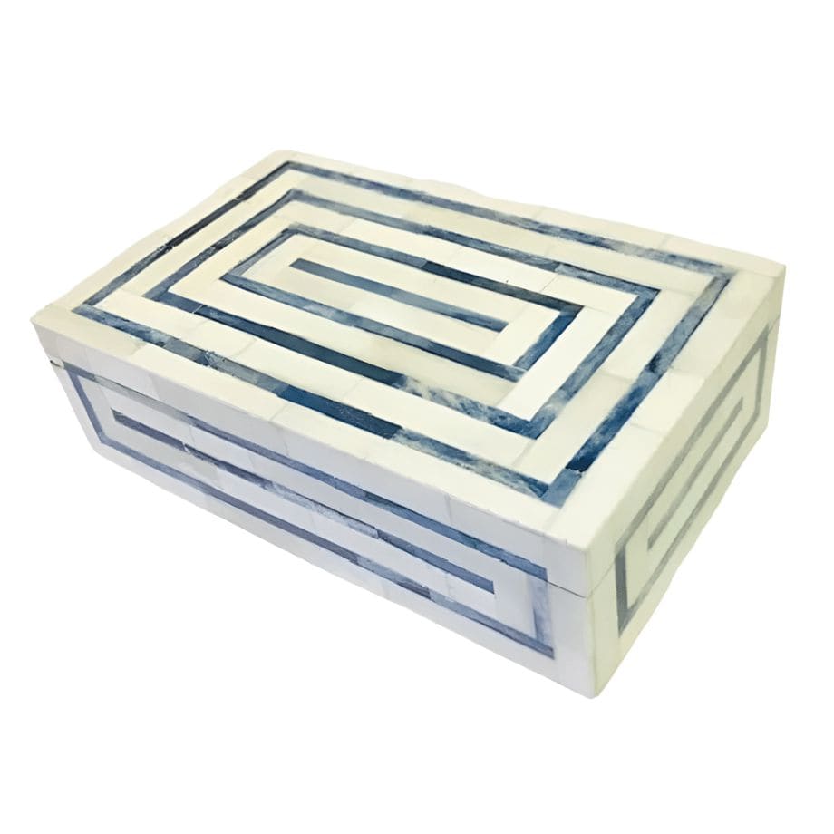 Mosaic Blue Bone Decorative Box