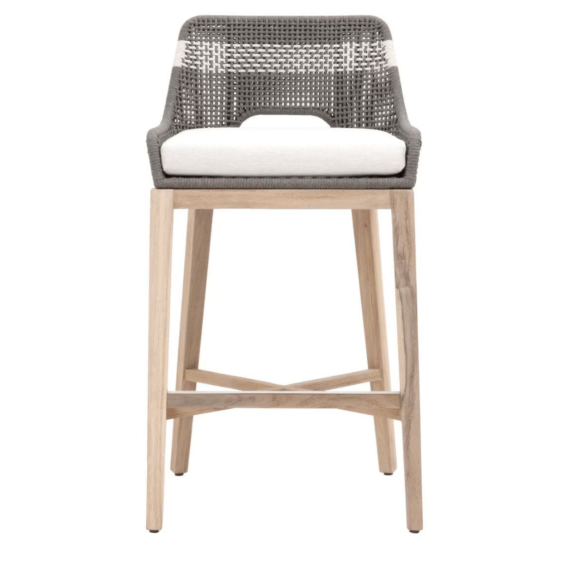 Tapestry Dove Gray Rope Outdoor Barstool