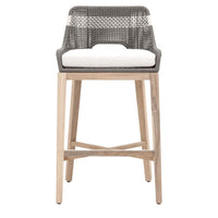 Tapestry Dove Gray Rope Outdoor Barstool