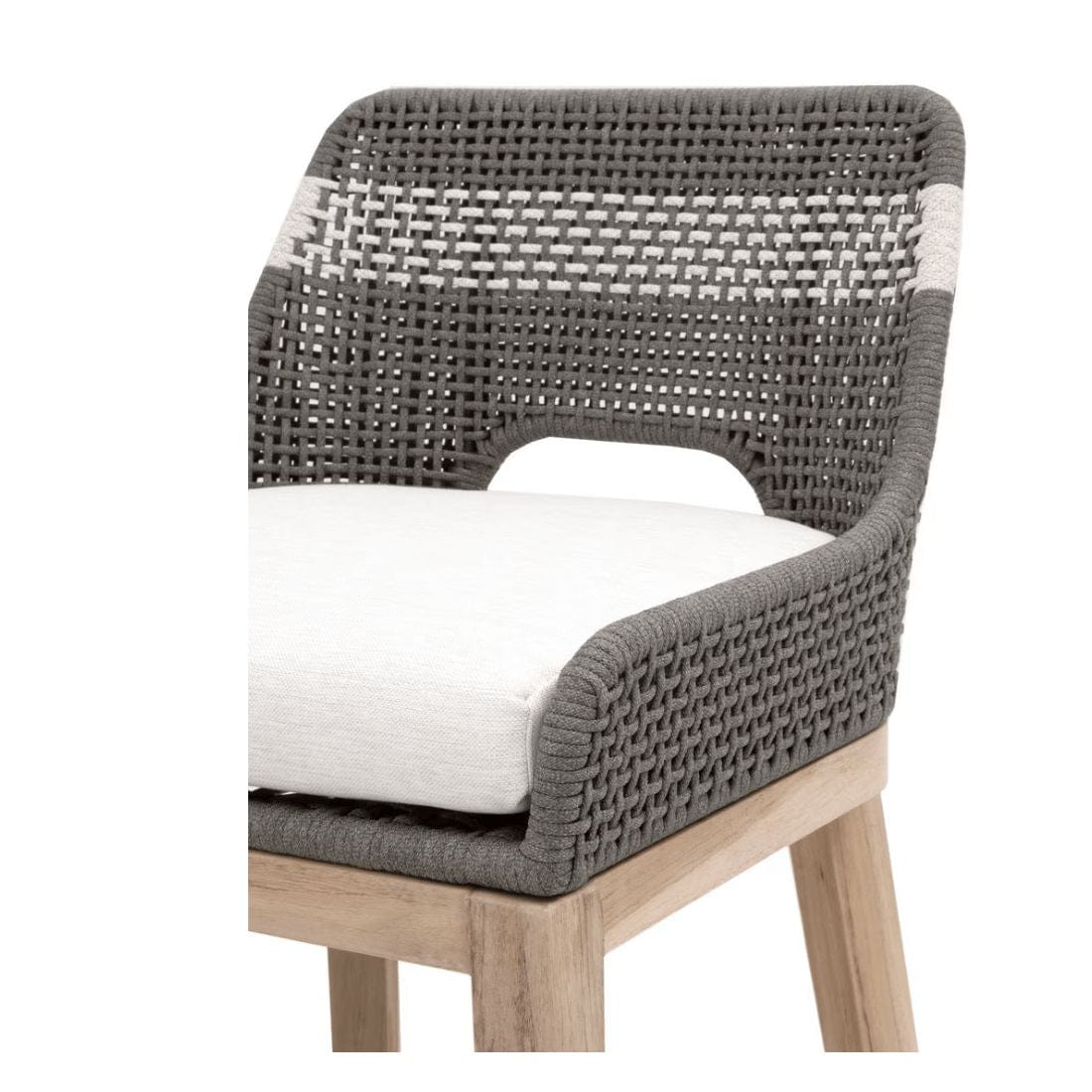 Tapestry Dove Gray Rope Outdoor Barstool