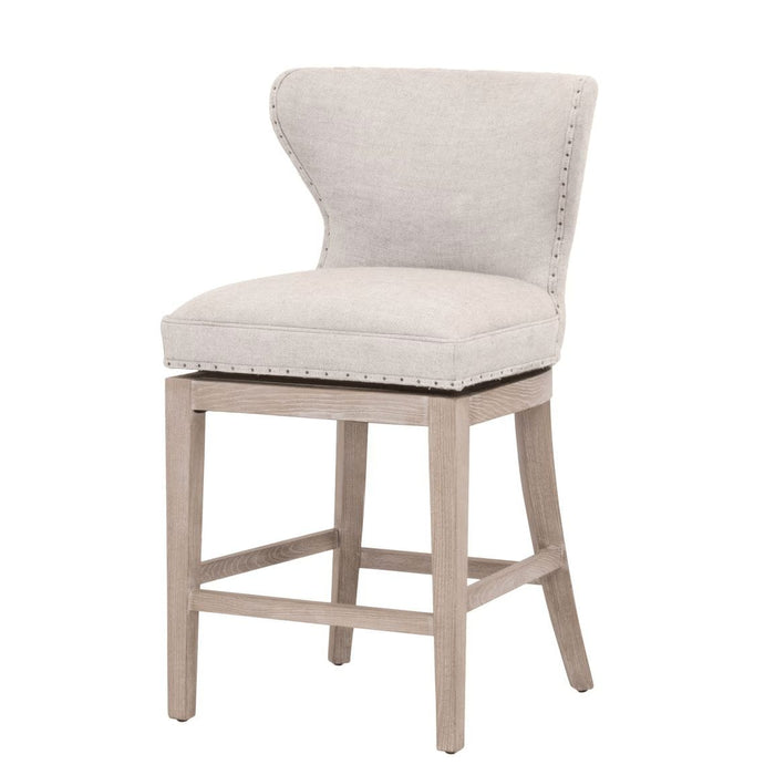 Milton Bisque French Linen Swivel Counter Stool | Bone & Brass