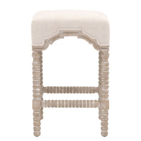 Rue Bisque French Linen Counter Stool