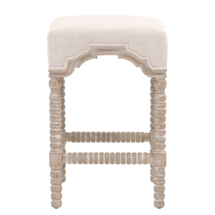 Rue Bisque French Linen Counter Stool