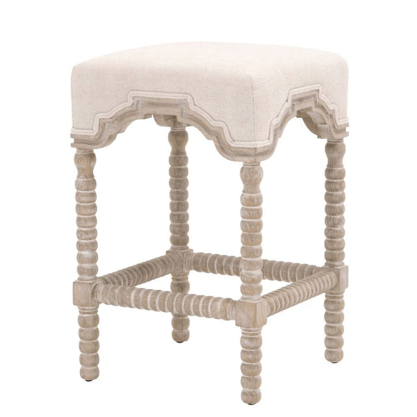 Rue Bisque French Linen Counter Stool