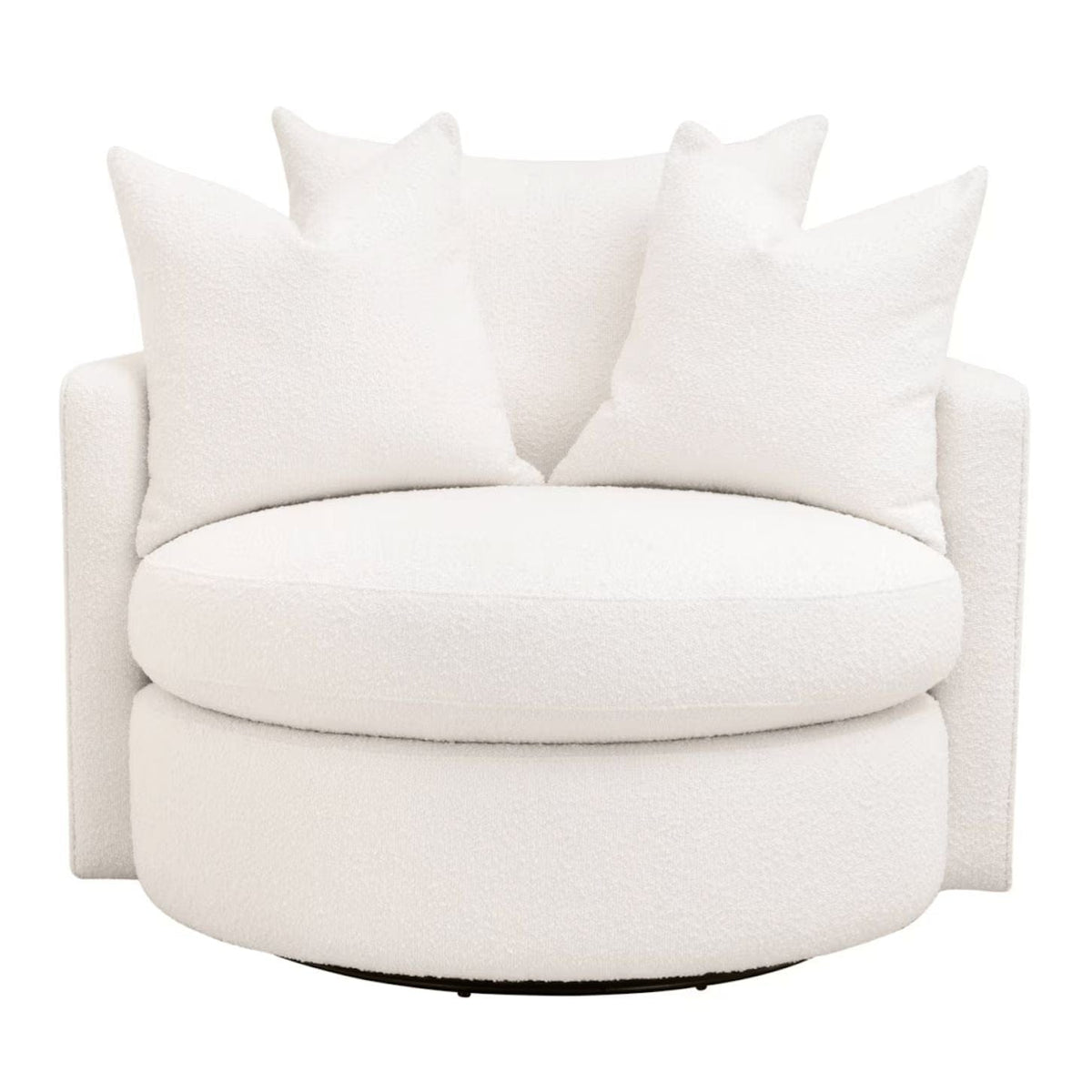 Lourne Snow Boucle Petite Swivel Sofa Chair