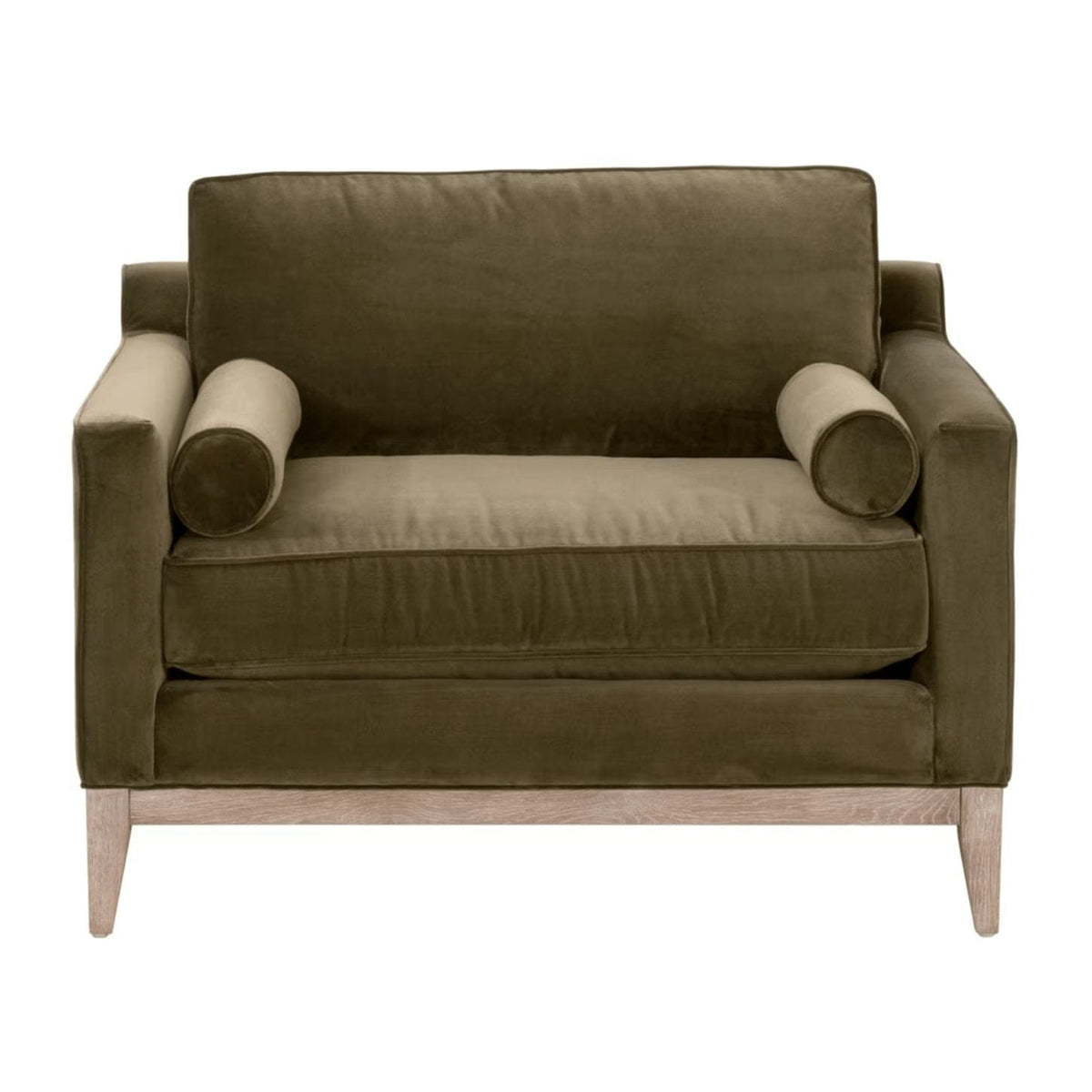 Parker Olive Velvet Post Modern Sofa Chair