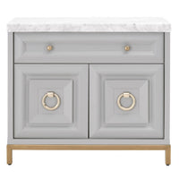 Azure Dove Gray & Carrera Marble Media Chest