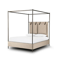 Layton Ecru Upholstered Canopy Bed