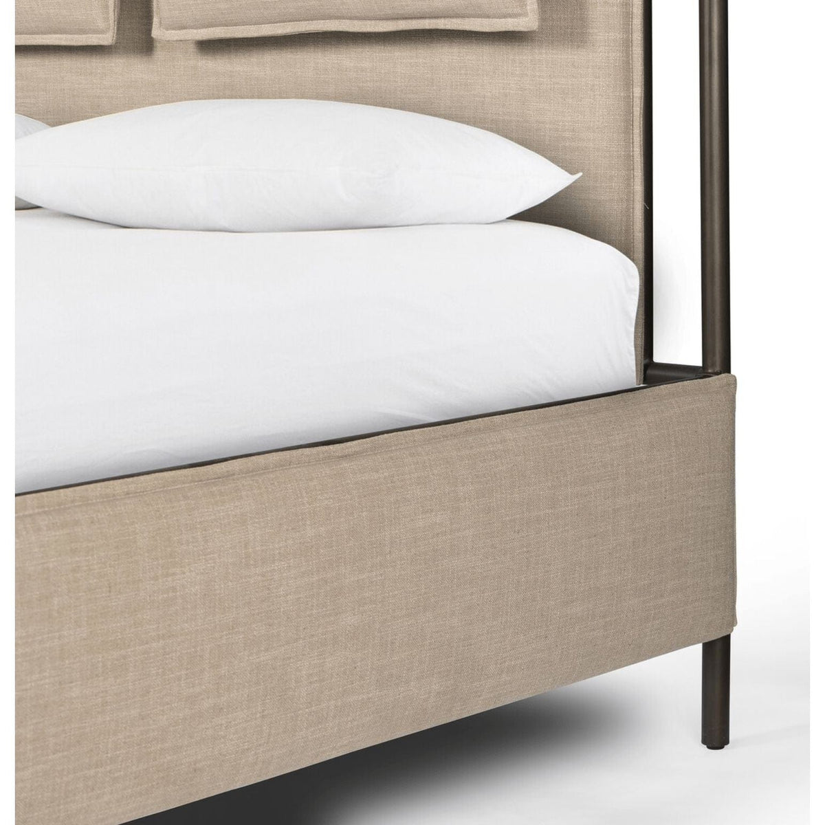 Layton Ecru Upholstered Canopy Bed