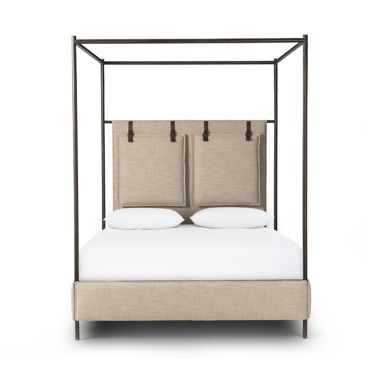 Layton Ecru Upholstered Canopy Bed