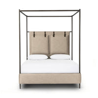 Layton Ecru Upholstered Canopy Bed