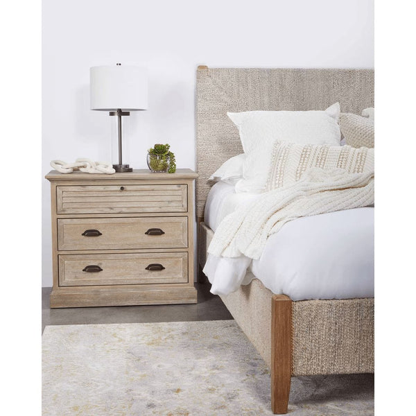 Eden Natural Gray  3-Drawer Nightstand