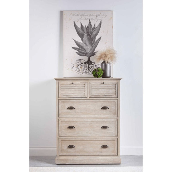 Eden Natural Gray 5-Drawer High Chest