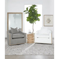 Natural Gray Acacia Bevelled Floor Mirror