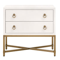 Strand Pearl Shagreen 2-Drawer Nightstand