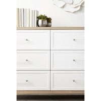 Wrenn Natural Gray & Matte White 6-Drawer Double Dresser