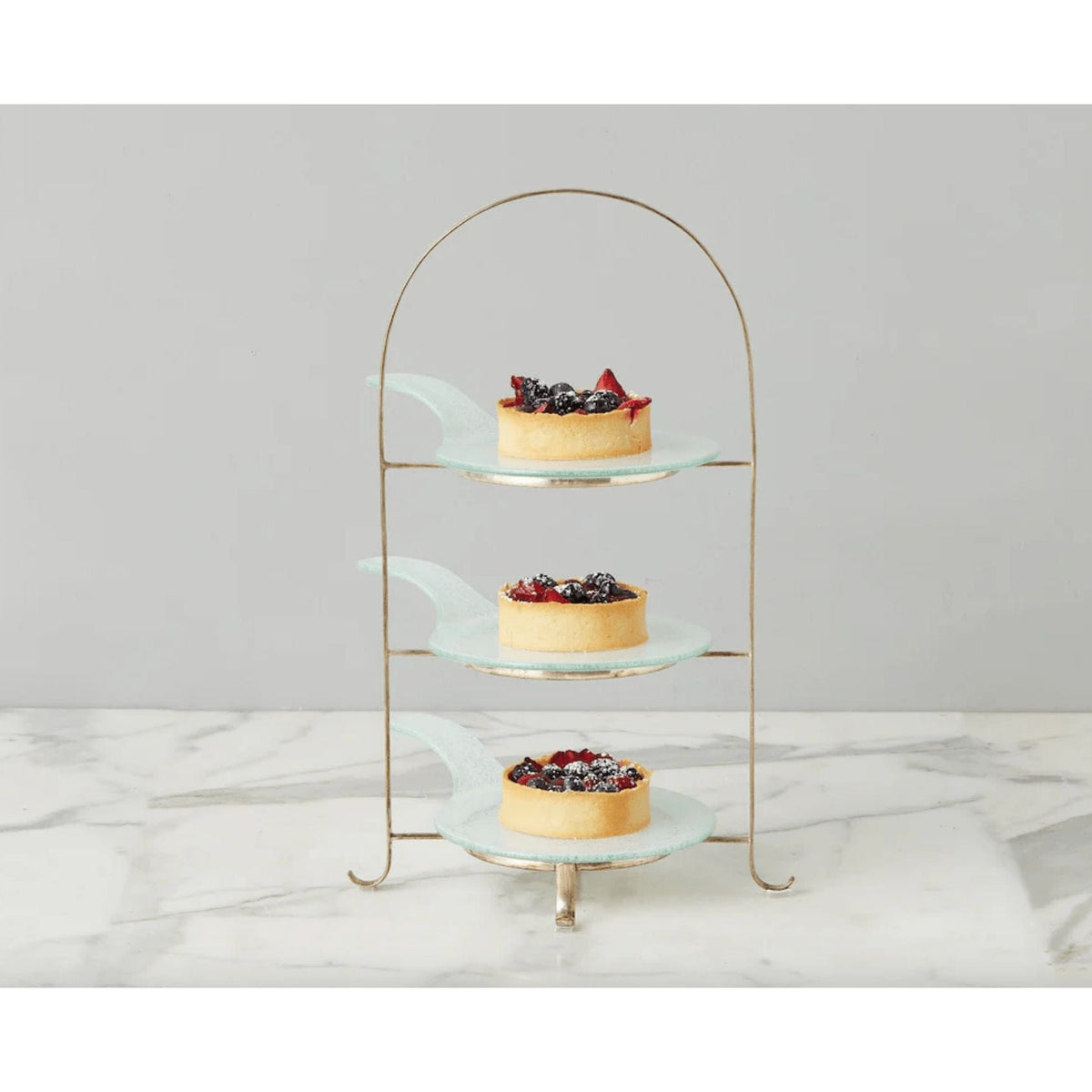 Stackable Glass Appetizer Tray with Handle