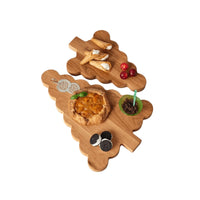 wood scalloped christmas tree charcuterie board