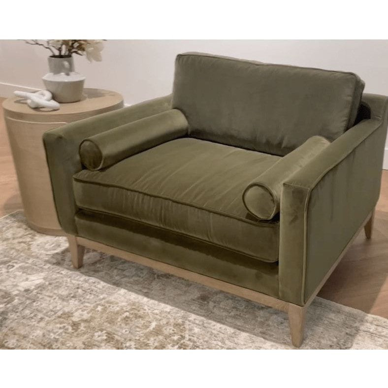 Parker Olive Velvet Post Modern Sofa Chair