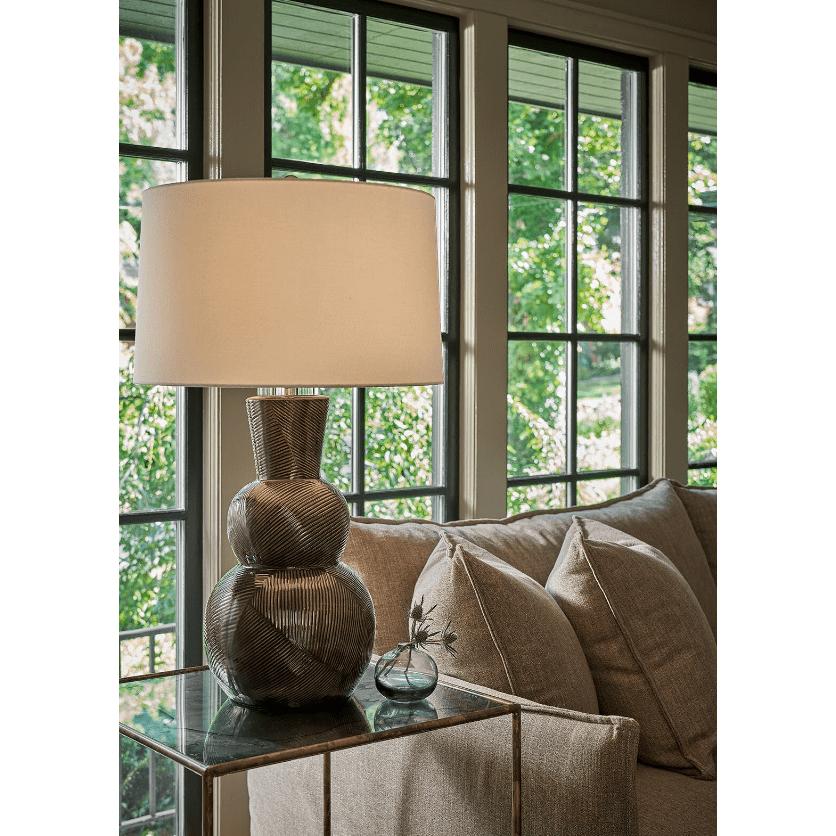 Hugo Black Ceramic Table Lamp - Lamp Detail | Bone & Brass