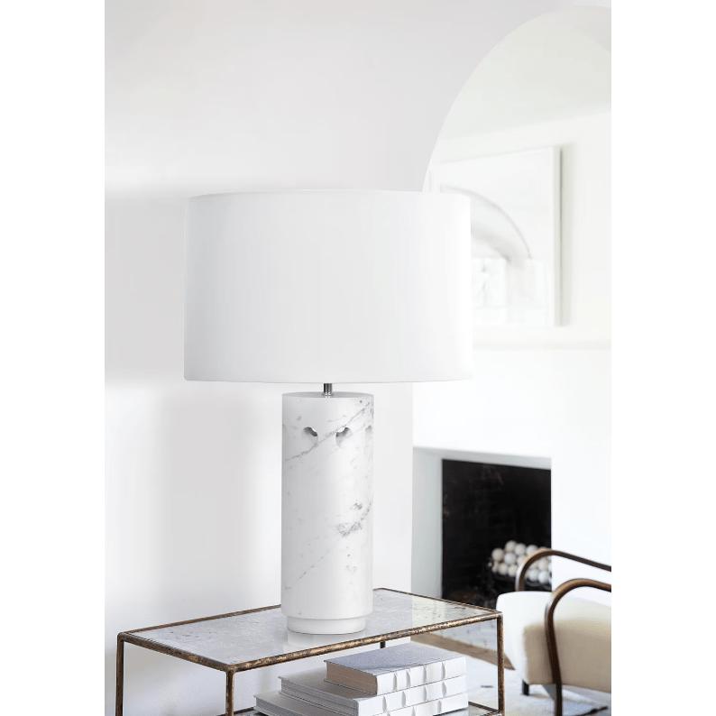 Odin White Marble Table Lamp - Lamp Detail | Bone & Brass