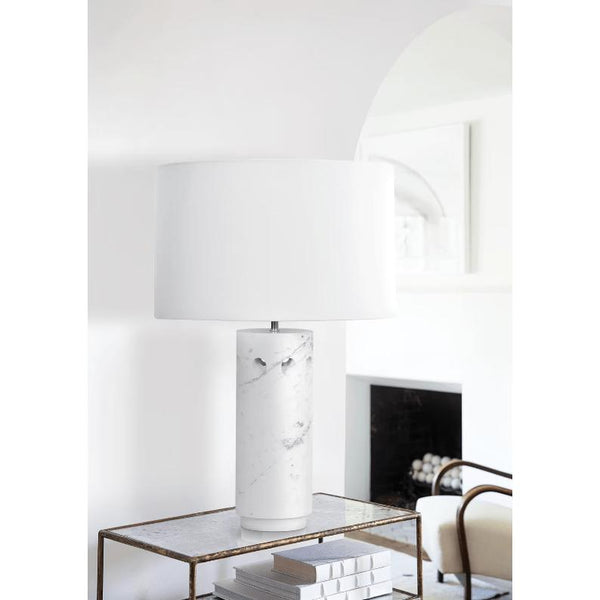 Odin White Marble Table Lamp - Lamp Detail | Bone & Brass