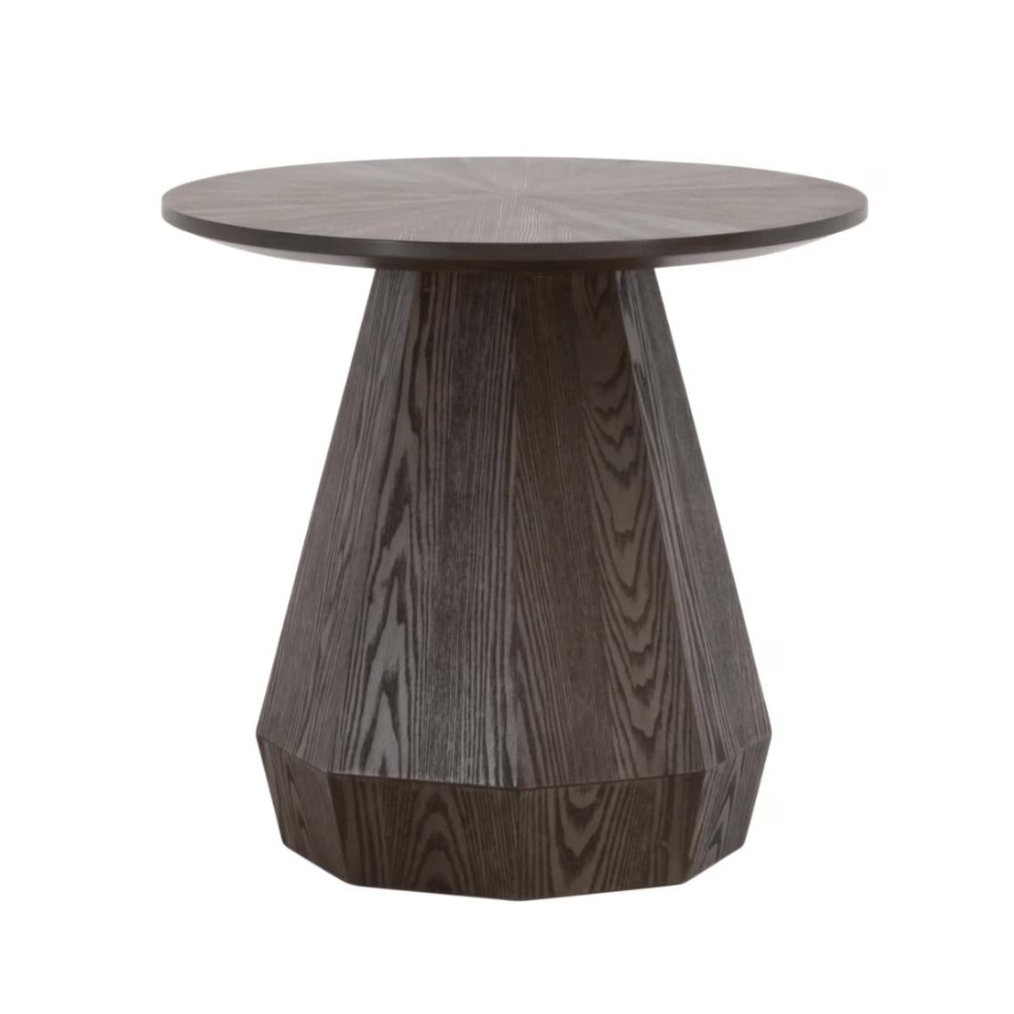 Coulter Burnished Brown End Table | Bone & Brass