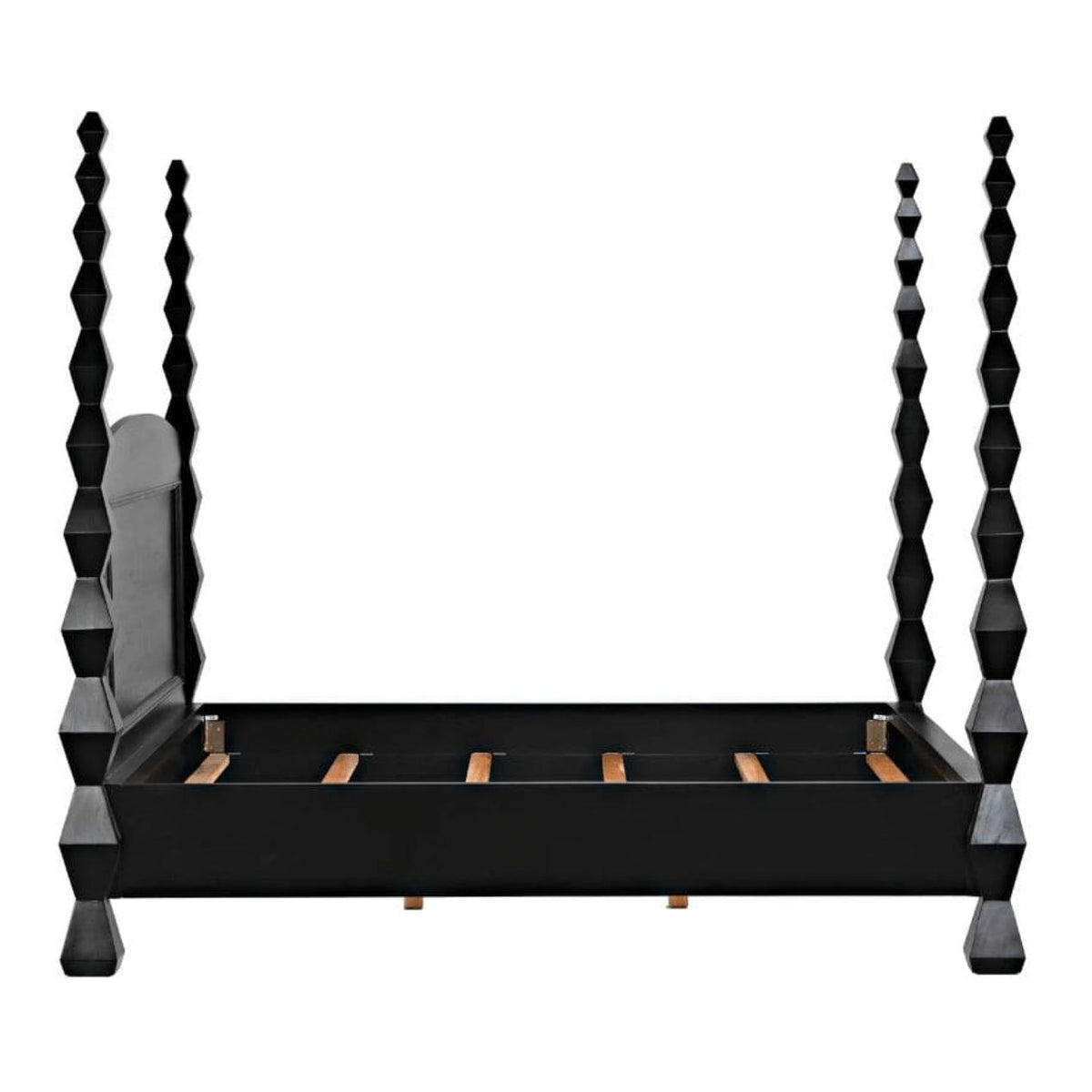 Brancusi Bed Hand Rubbed Black - Bed View | Bone & Brass