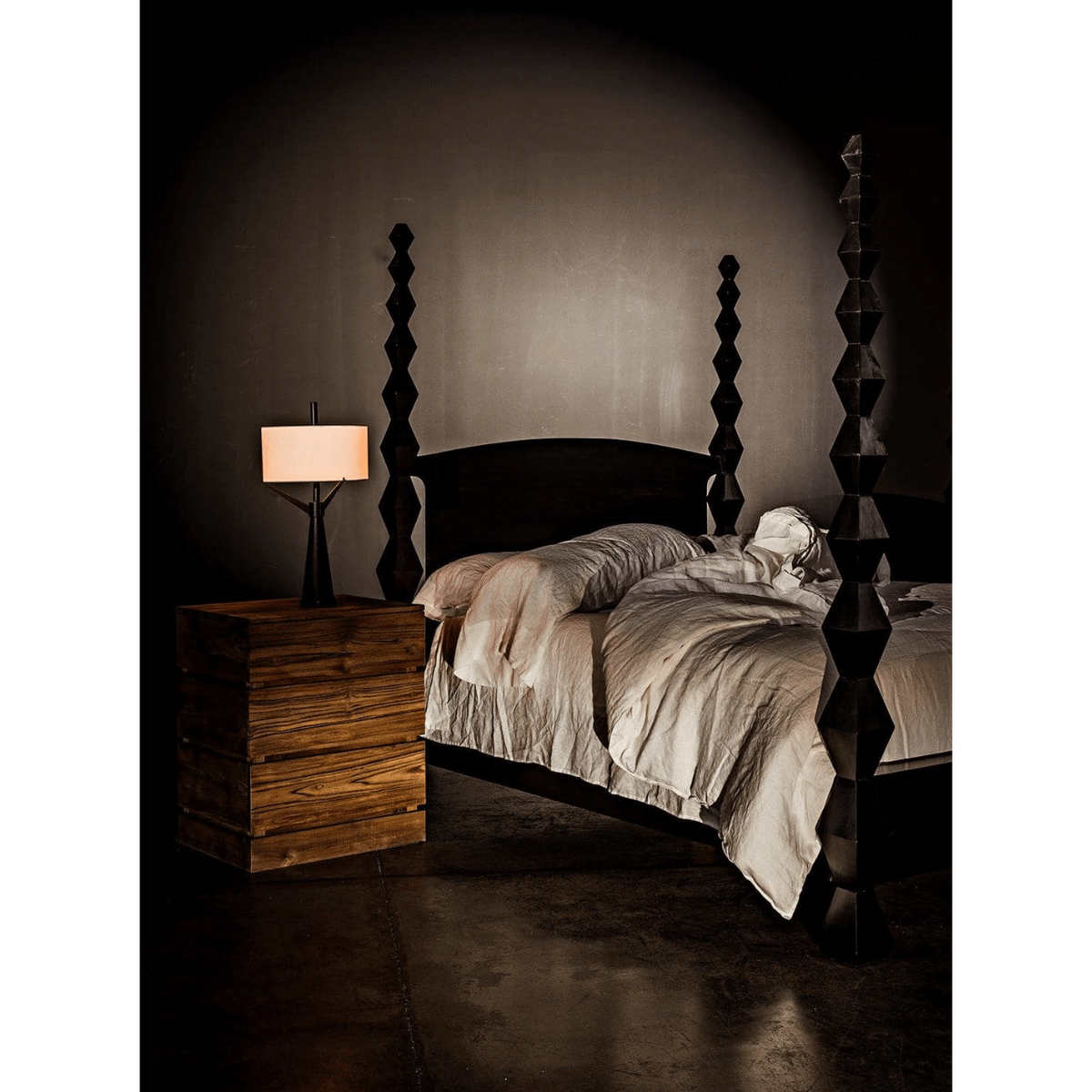 Brancusi Bed Hand Rubbed Black