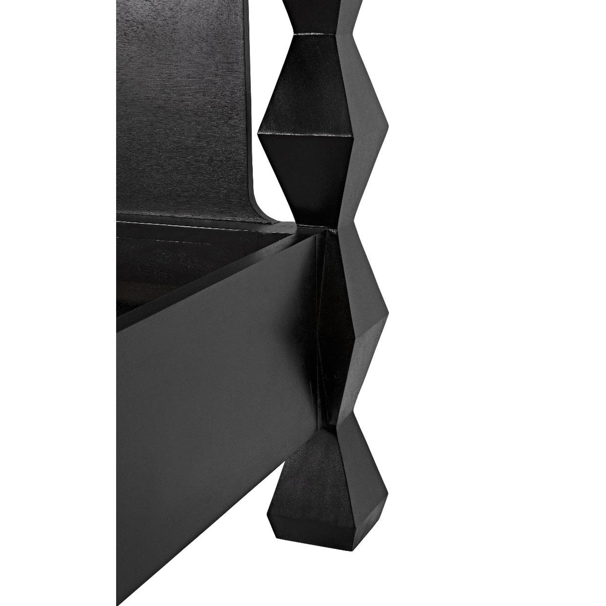 Brancusi Bed Hand Rubbed Black - Bed Side View | Bone & Brass