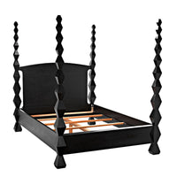 Brancusi Bed Hand Rubbed Black - Bed Headboard Detail | Bone & Brass