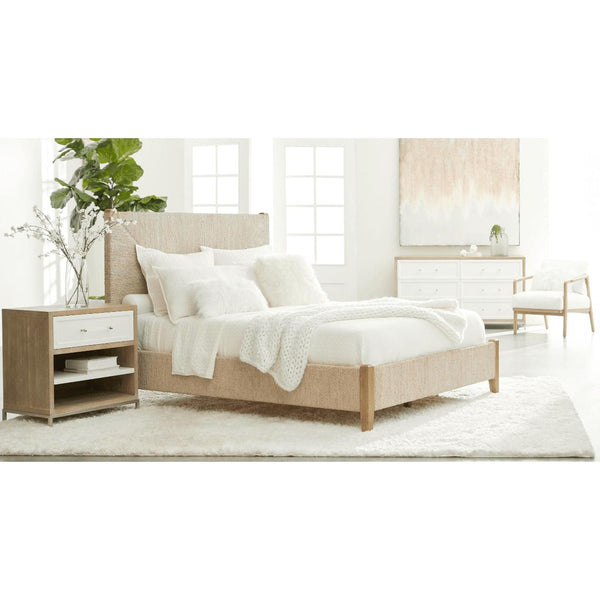 Mia White Wash Rope Bed - Bed Side View | Bone & Brass