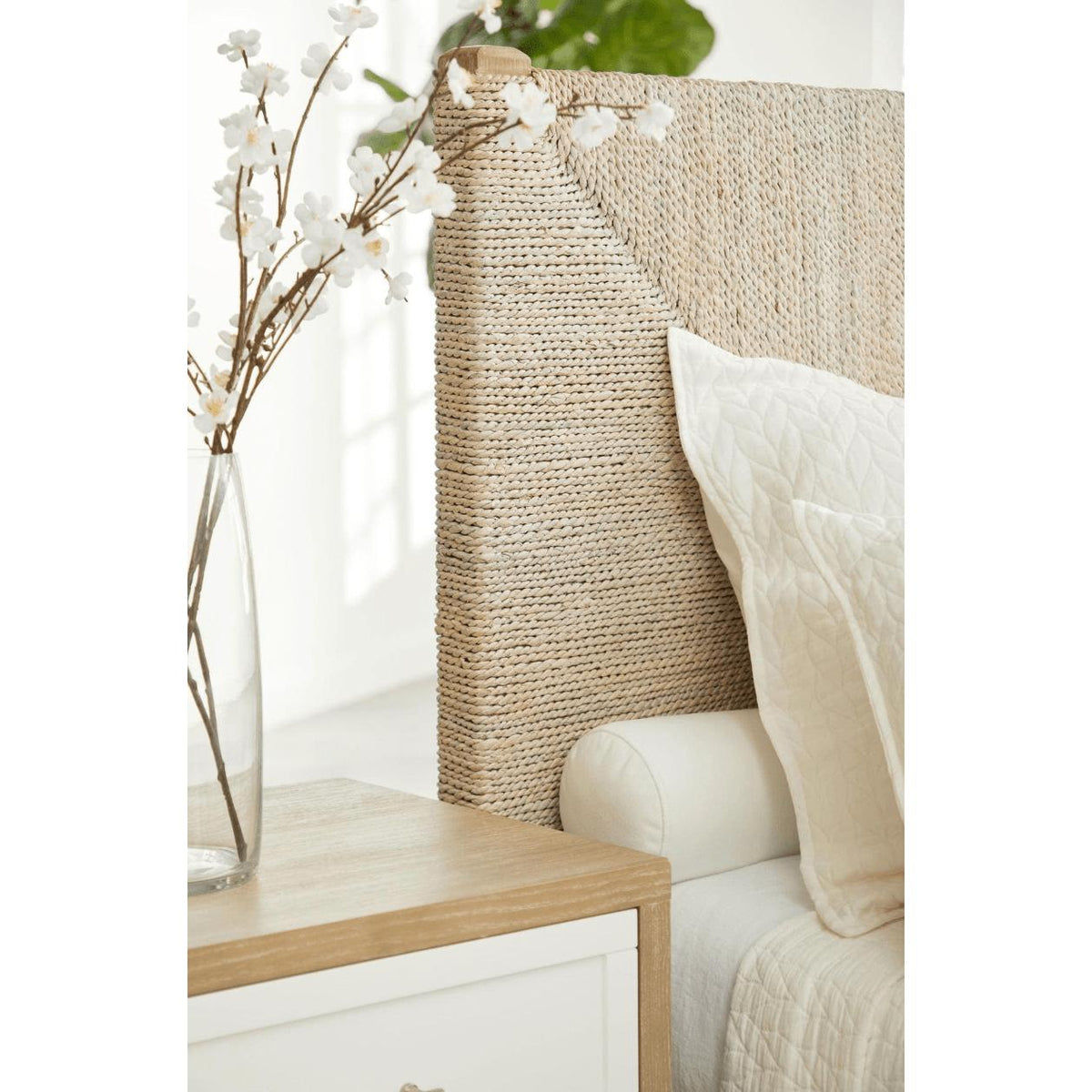 Mia White Wash Rope Bed - Bed View | Bone & Brass