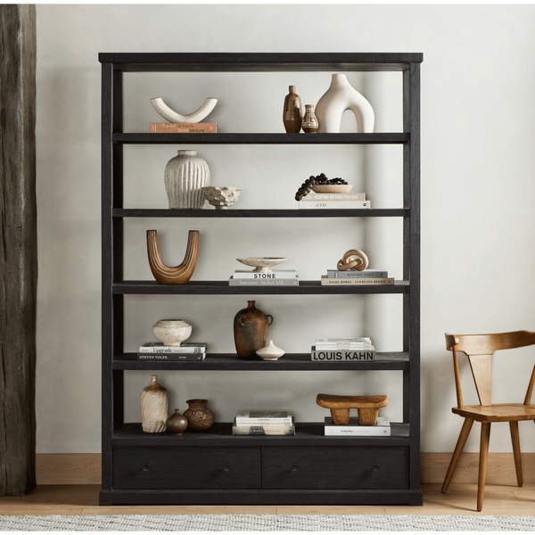 Waylen Black Iron Bookcase