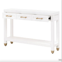 Stella Matte White Narrow Console Table - Table Detail | Bone & Brass