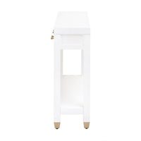 Stella Matte White Narrow Console Table - Table Top View | Bone & Brass