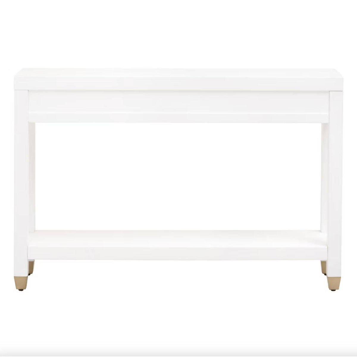 Stella Matte White Narrow Console Table - Table View | Bone & Brass