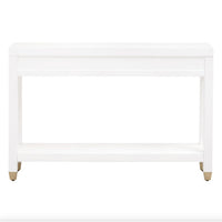 Stella Matte White Narrow Console Table - Table View | Bone & Brass