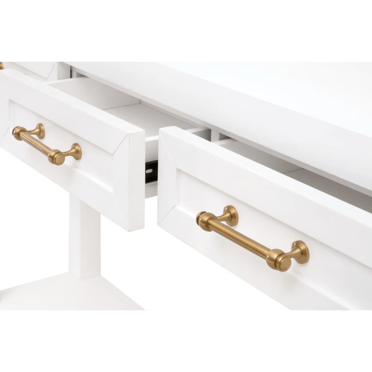 Stella Matte White Narrow Console Table - Table Side View | Bone & Brass