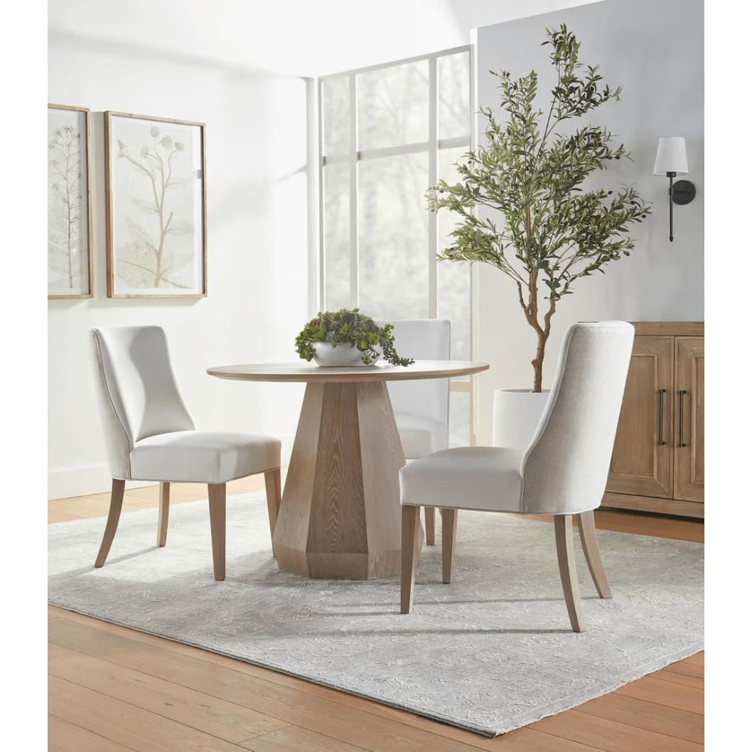 Connor 42" Grey Ash Round Dining Table - Table Side View | Bone & Brass