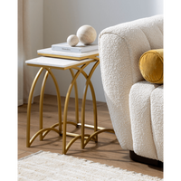 Evana Gold and Marble Nesting End Tables