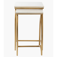 Evana Gold and Marble Nesting End Tables