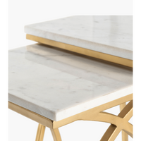 Evana Gold and Marble Nesting End Tables