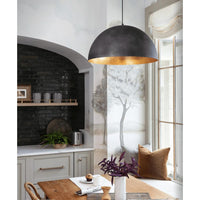Sigmund Pendant Large Black Gold - Pendant Detail | Bone & Brass