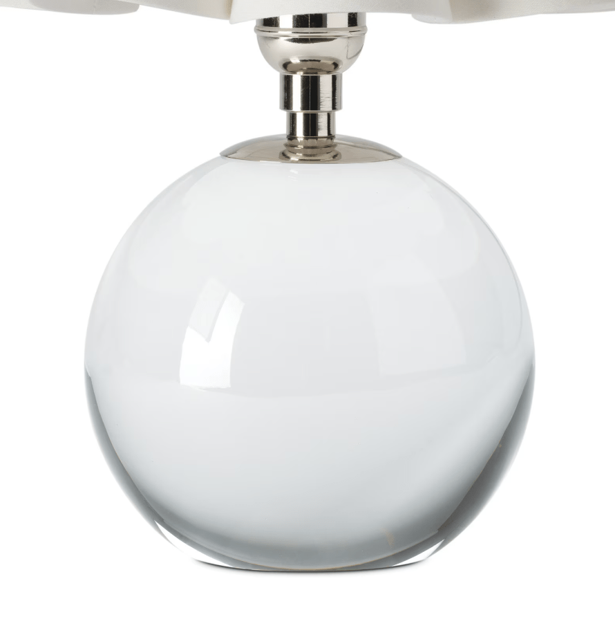 Giorgio Crystal Mini Lamp with White Shade in Polished Nickel and Natural Brass