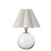 Giorgio Crystal Mini Lamp with White Shade in Polished Nickel and Natural Brass