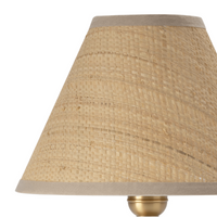 Giorgio Crystal Mini Lamp with Rattan Shade in Polished Nickel and Natural Brass