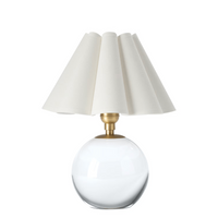 Giorgio Crystal Mini Lamp with White Shade in Polished Nickel and Natural Brass