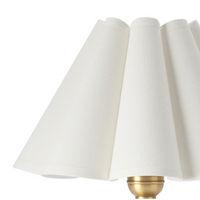 Giorgio Crystal Mini Lamp with White Shade in Polished Nickel and Natural Brass