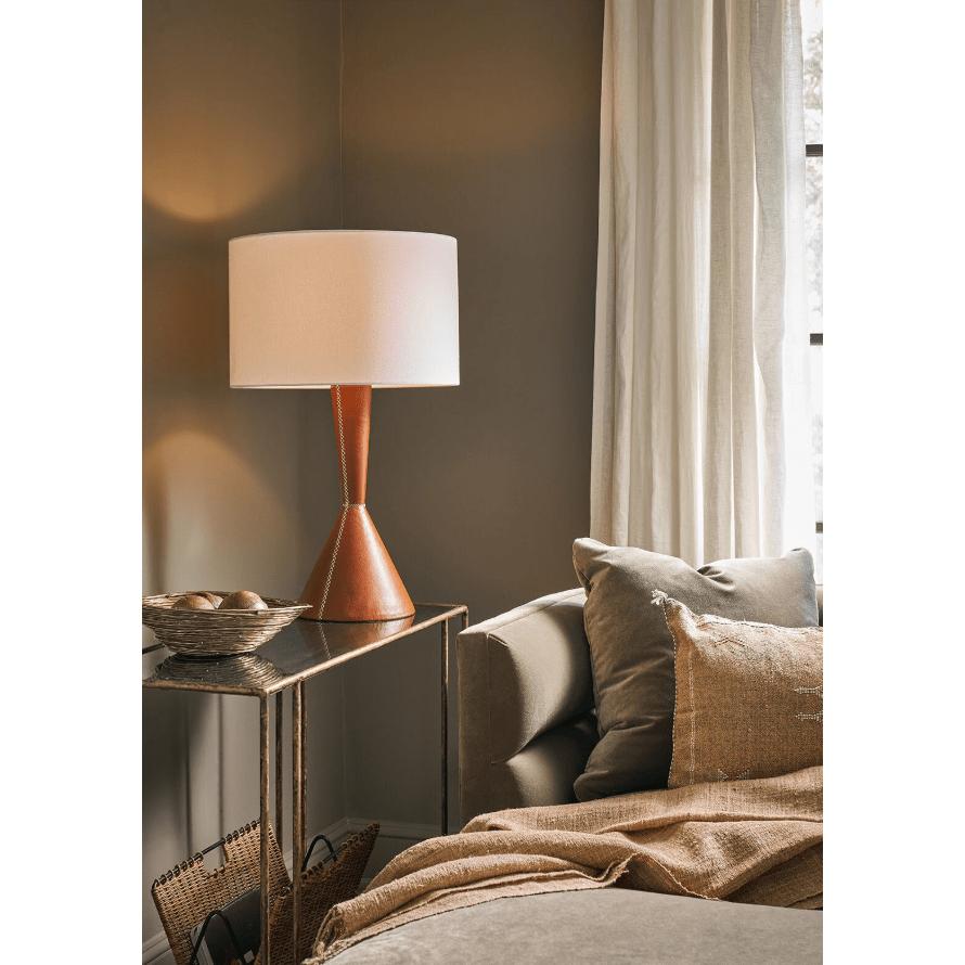 Denver Leather Table Lamp - Lamp Detail | Bone & Brass